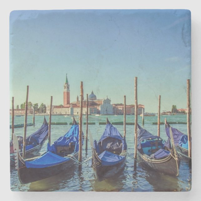 Gondolas in Venice, Italy Stone Coaster (Front)