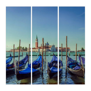 Gondolas in Venice, Italy Triptych