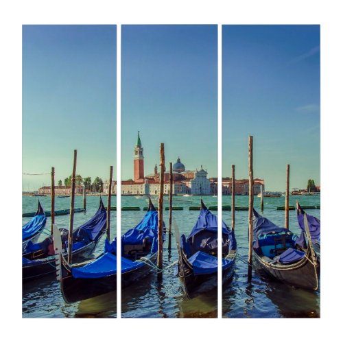 Gondolas in Venice Italy Triptych