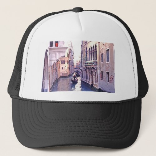 Gondolas Navigating A Canal In The San Polo Neighb Trucker Hat