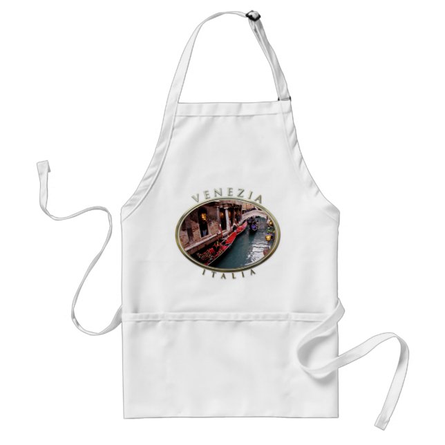 Gondolas on a Venetian canal Adult Apron (Front)