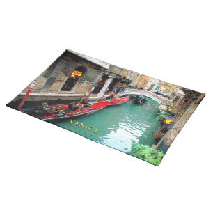 Gondolas on a Venetian canal Cloth Placemat