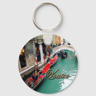 Gondolas on a Venetian canal Keychain