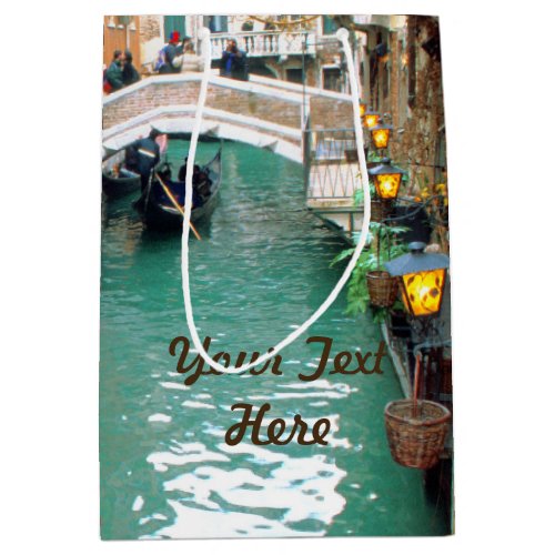 Gondolas on a Venetian canal Medium Gift Bag