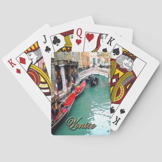 Gondolas on a Venetian canal Poker Cards (Back)