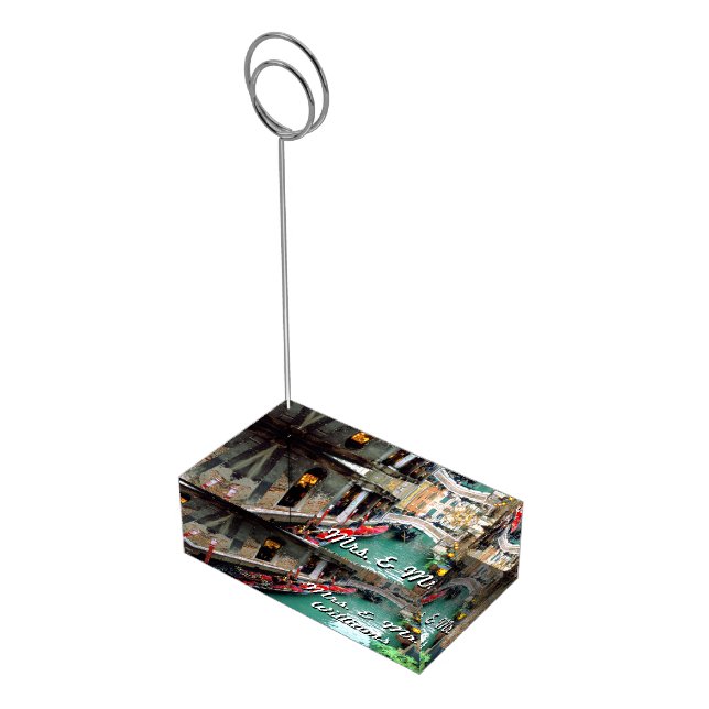Gondolas on a Venetian canal Table Number Holder (Corner)