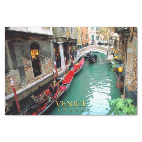 Gondolas on a Venetian canal Tissue Paper