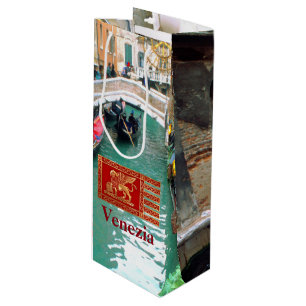 Gondolas on a Venetian canal Wine Gift Bag