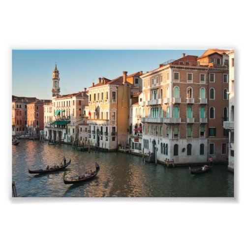 Gondolas on canal Venice Italy Photo Print
