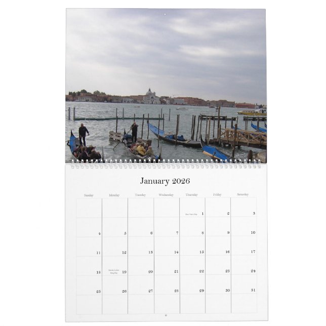 gondolas, Venice, 2010 - Customized Calendar (Jan 2026)