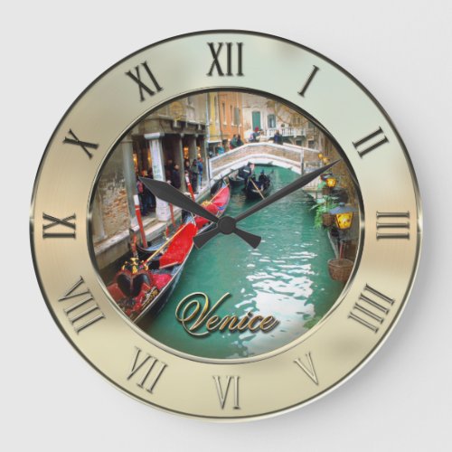Gondolas_ Venice Italy Large Clock