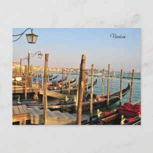 Gondolas, Venice, Italy, Photography, Postcard