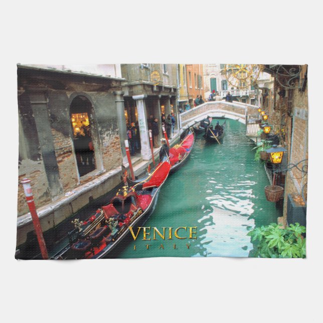 Gondolas- Venice, Italy Towel (Horizontal)