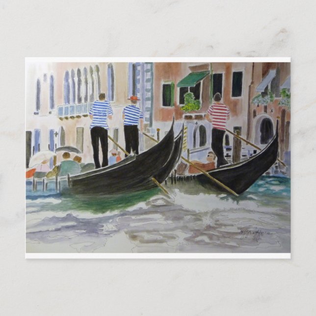 Gondoliers Italy Postcard (Front)