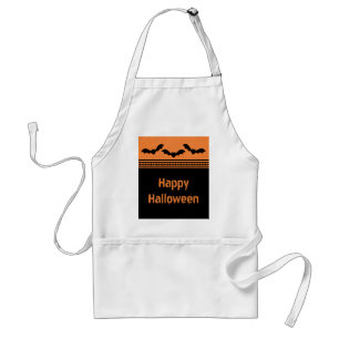 Gone Batty Halloween Apron, Orange Adult Apron