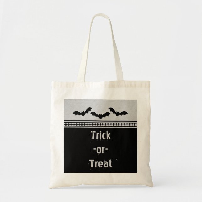 Gone Batty Halloween Bag, Light Gray Tote Bag (Front)