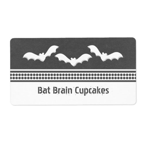 Gone Batty Halloween Baking Labels Dark Gray Label