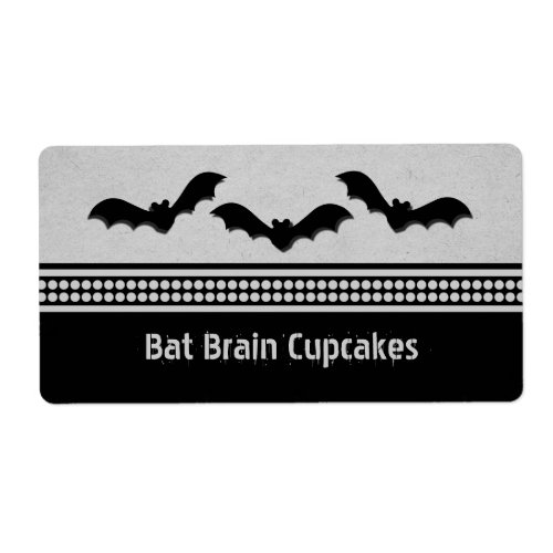 Gone Batty Halloween Baking Labels Light Gray Label