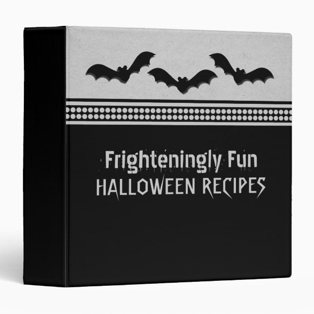 Gone Batty Halloween Binder (1.5 inch), Light Gray (Front/Spine)