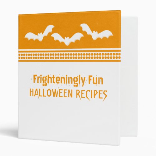 Gone Batty Halloween Binder 1 inch WhiteOrange