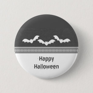 Gone Batty Halloween Button, Dark Gray Button