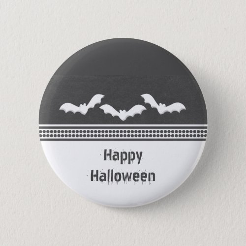 Gone Batty Halloween Button Dark Gray Button