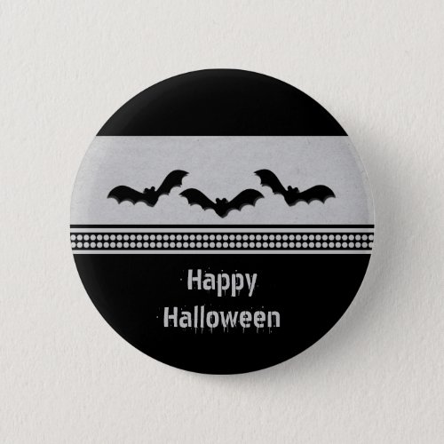 Gone Batty Halloween Button Light Gray Pinback Button