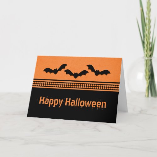 Gone Batty Halloween Card Orange Card