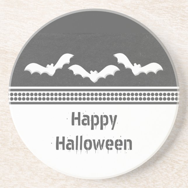 Gone Batty Halloween Coaster, Dark Gray Coaster (Front)