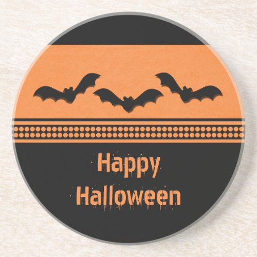 Gone Batty Halloween Coaster Orange Drink Coaster