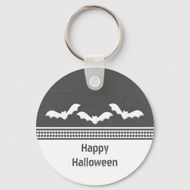 Gone Batty Halloween Keychain, Dark Gray Keychain (Front)