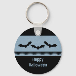 Gone Batty Halloween Keychain, Light Blue Keychain