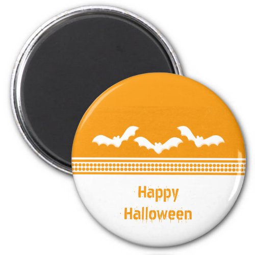 Gone Batty Halloween Magnet Orange  White Magnet