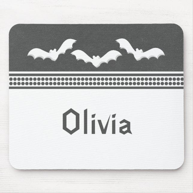 Gone Batty Halloween Mousepad, Dark Gray Mouse Pad (Front)