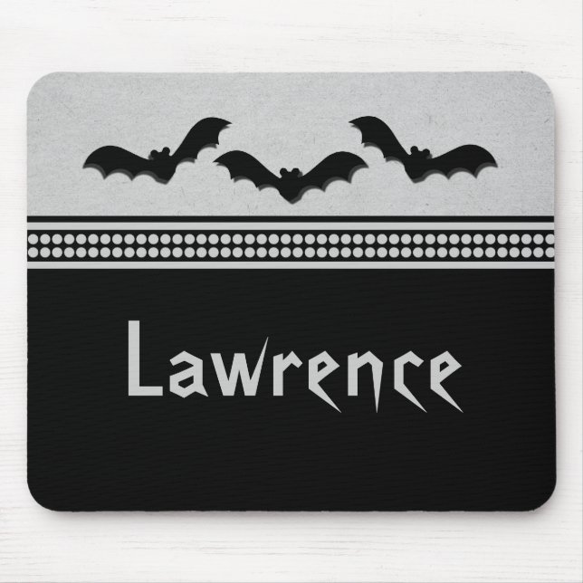 Gone Batty Halloween Mousepad, Light Gray Mouse Pad (Front)