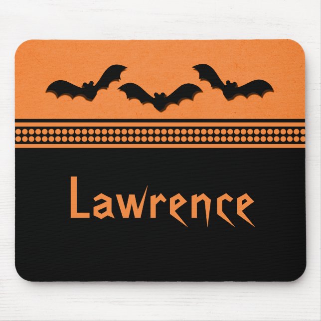 Gone Batty Halloween Mousepad, Orange Mouse Pad (Front)
