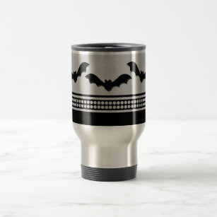Gone Batty Halloween Mug, Light Gray Travel Mug