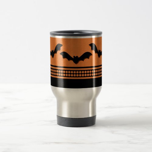 Gone Batty Halloween Mug Orange Travel Mug