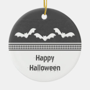 Gone Batty Halloween Ornament, Dark Gray Ceramic Ornament