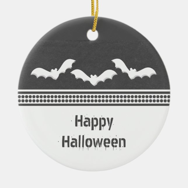 Gone Batty Halloween Ornament, Dark Gray Ceramic Ornament (Front)