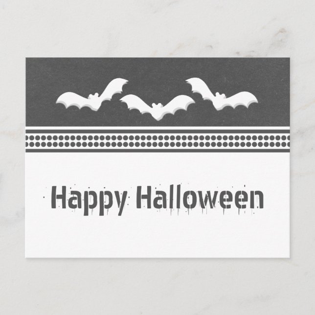 Gone Batty Halloween Postcard, Dark Gray Postcard (Front)