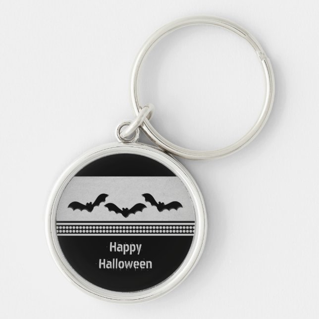 Gone Batty Premium Keychain, Light Gray Keychain (Front)