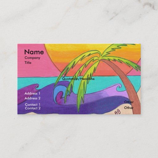 Customizable Gone Beachy Business Card Template