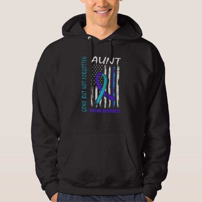 Gone But Not Forgotten Aunt Suicide Awareness Flag Hoodie (Front)