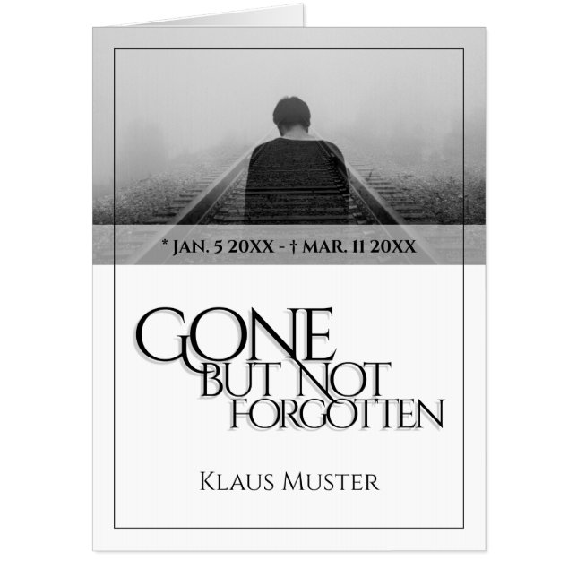 Gone but Not Forgotten - Bright Card (Front)