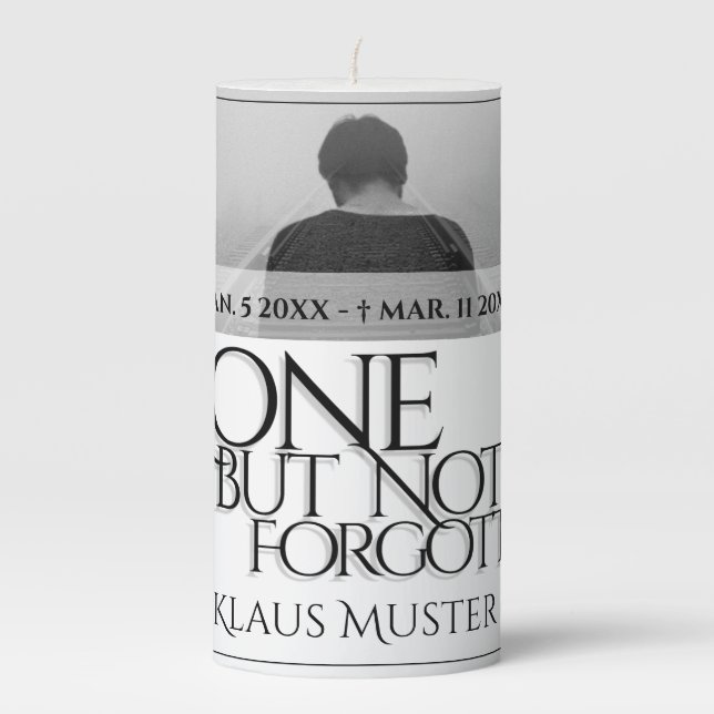 Gone but Not Forgotten - Bright Pillar Candle (Front)