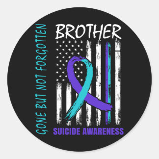 Gone But Not Forgotten Brother Awareness Flag Classic Round Sticker
