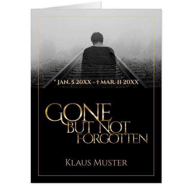 Gone but Not Forgotten - Dark Gold Card (Front)