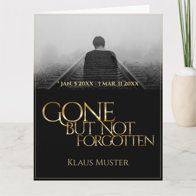 Gone but Not Forgotten - Dark Gold Card (Front)