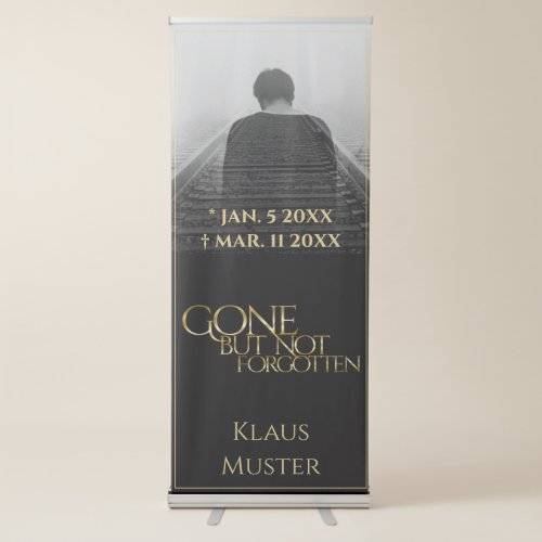 Gone but Not Forgotten _ Dark Gold Retractable Banner